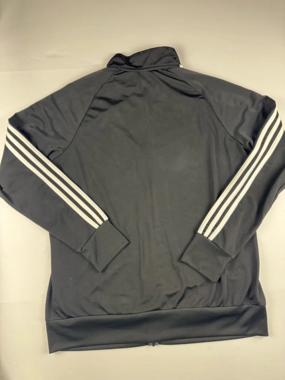 adidas Black Track Jacket with White Three-Stripes